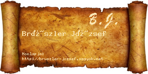 Brüszler József névjegykártya